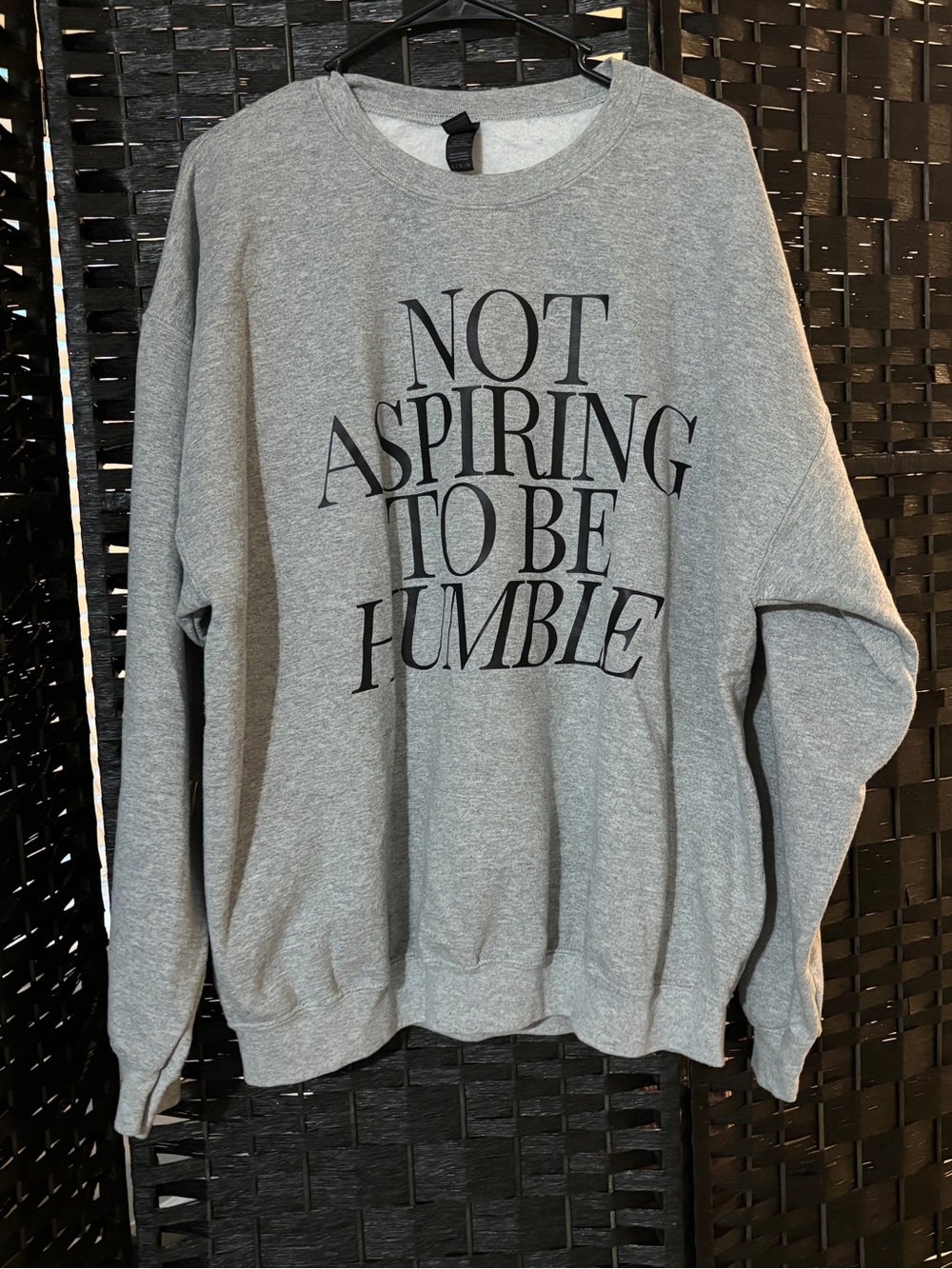Gildan Gray Crewneck Sweatshirt with Black Statement Graphic